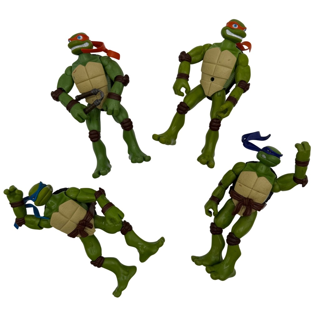 TMNT 2006 Playmates Action Figure Lot of 4 Mirage Studios Michelangelo Leonardo